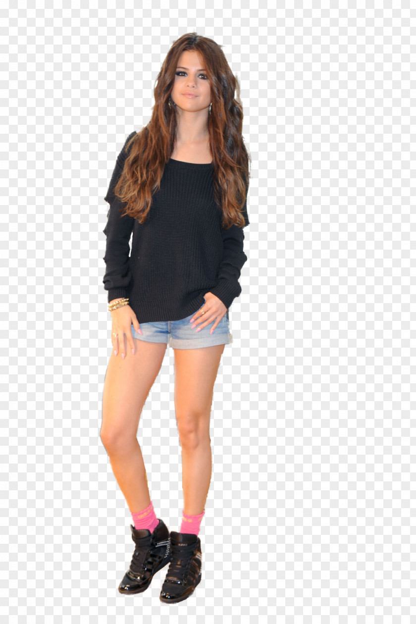 Selena Gomez Sleeve Shoulder Shorts Shoe PNG