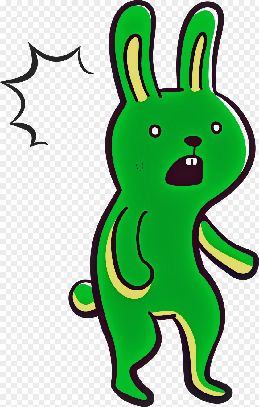 Cartoon Green Leaf Animal Figurine Line PNG