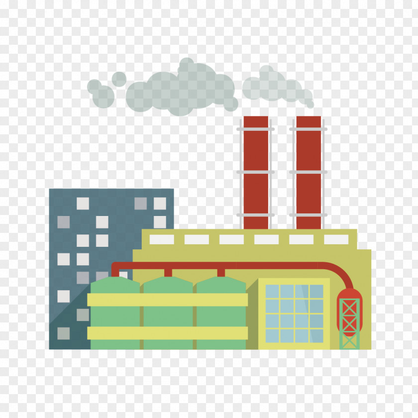 Flat Industrial Park Chemical Plant Factory Illustration PNG