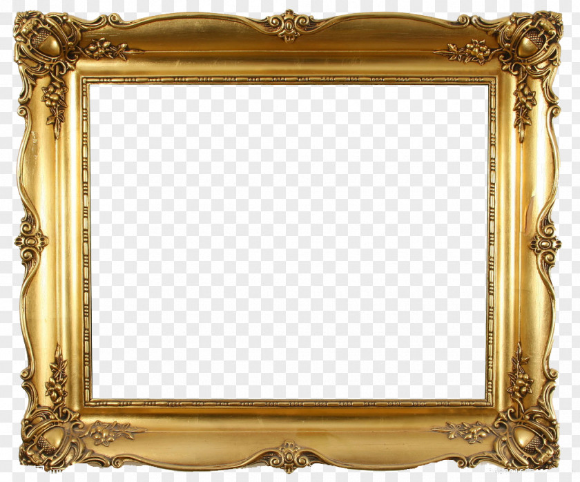 Golden Photo Frame Picture Decorative Arts Mirror Interior Design Services Furniture PNG