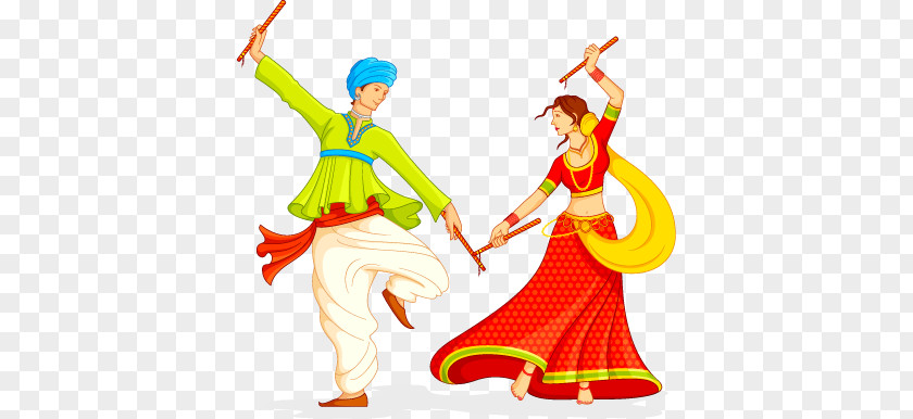 Men And Women Dance Garba Dandiya Raas Navaratri Song PNG
