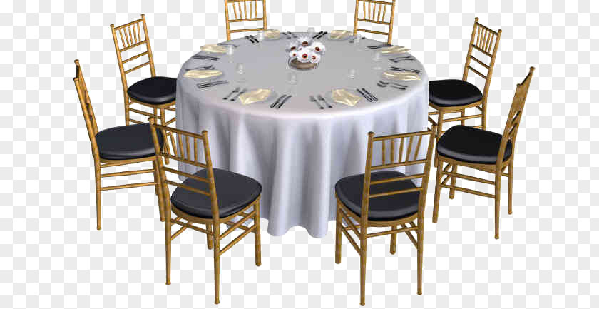 Table Chairs Tablecloth Chair Furniture Dining Room PNG