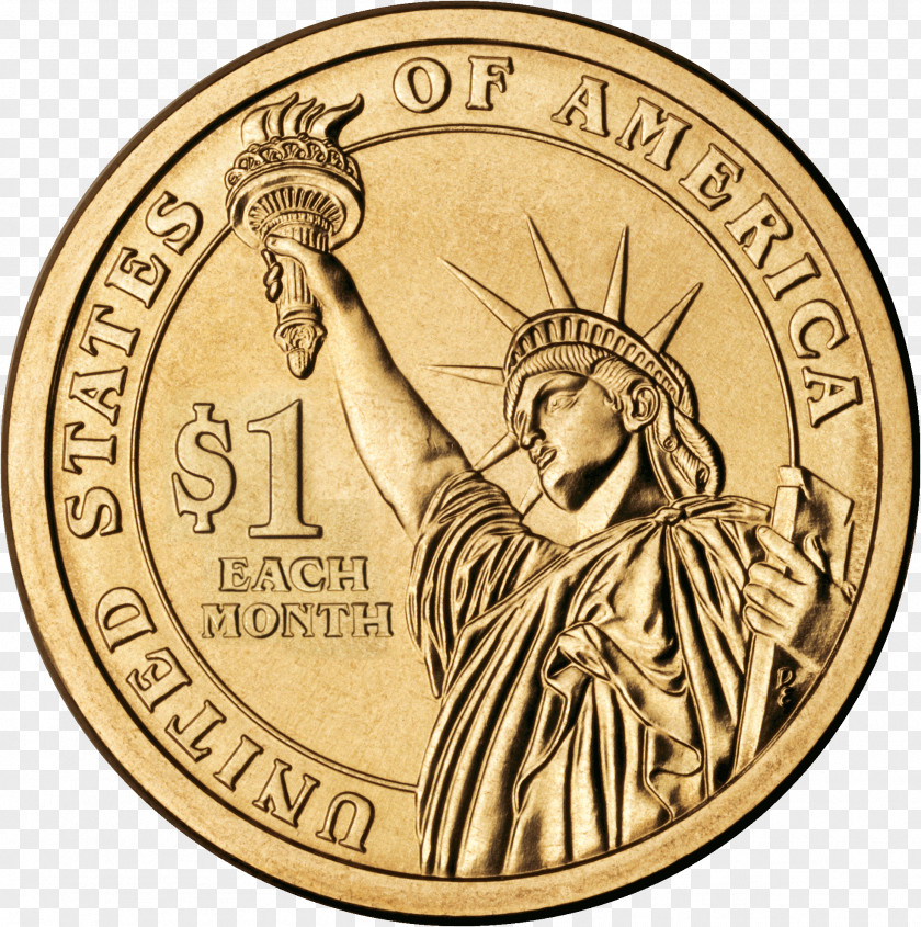 Gold Coins Presidential $1 Coin Program Dollar United States PNG
