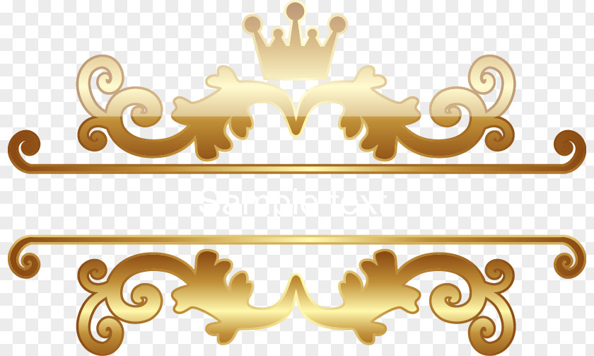 Gold Pattern Motif Crown Vecteur PNG