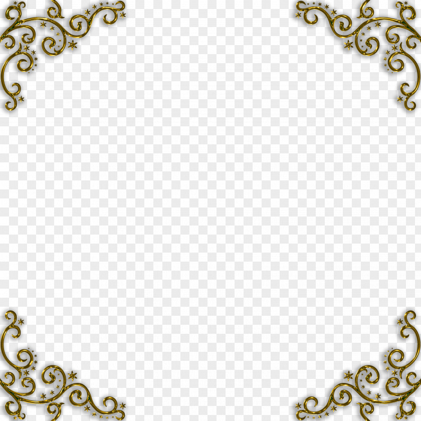 Gold Picture Frames Text Necklace Pattern PNG