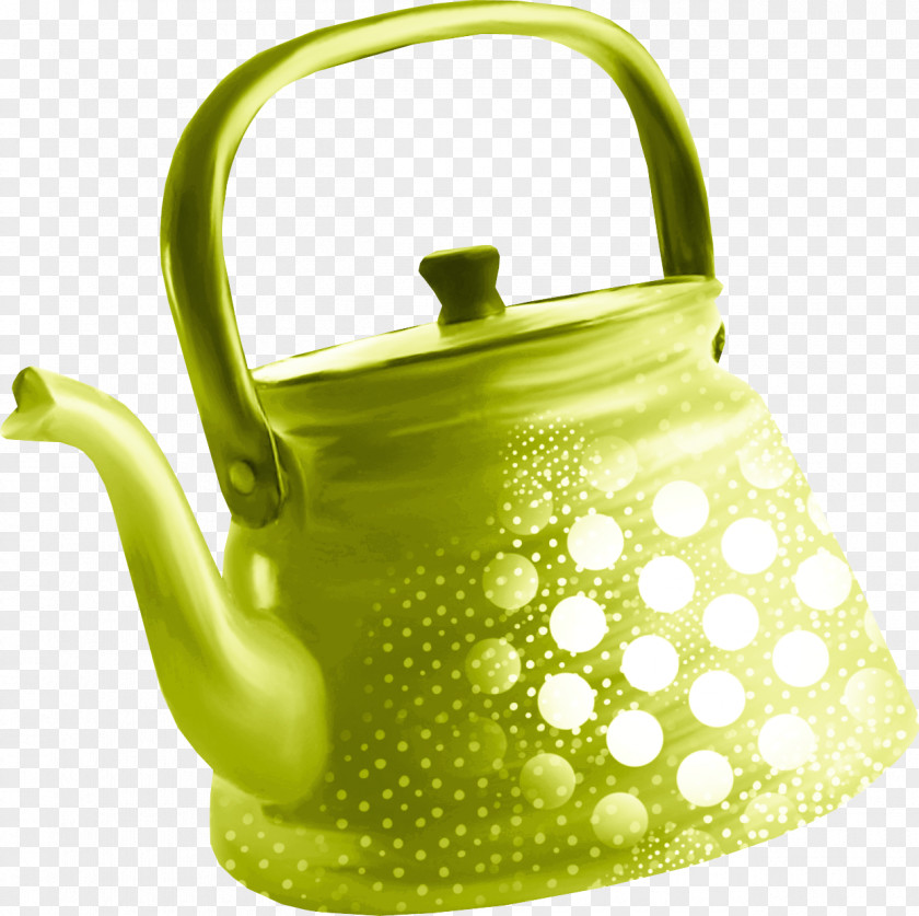 Green Kettle Teapot Kitchen Stove PNG