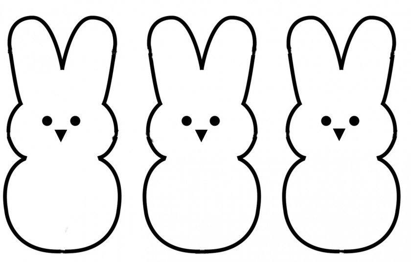Bunny Outline Peeps Coloring Book Marshmallow Candy Clip Art PNG