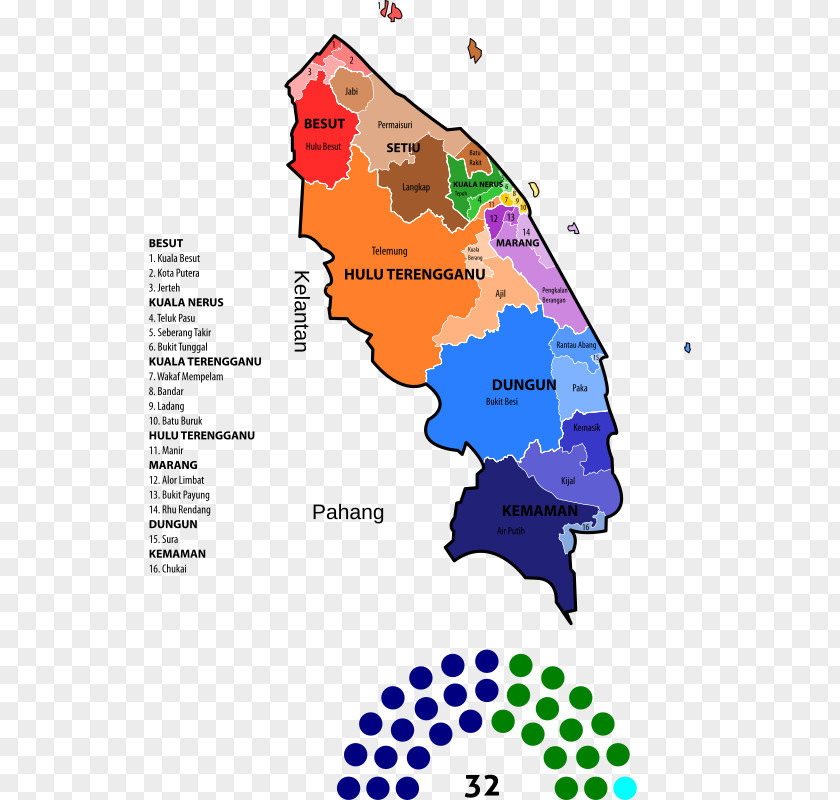 Map Kuala Terengganu Peninsular Malaysia Pahang State Legislative Assembly Malaysian General Election, 2018 PNG