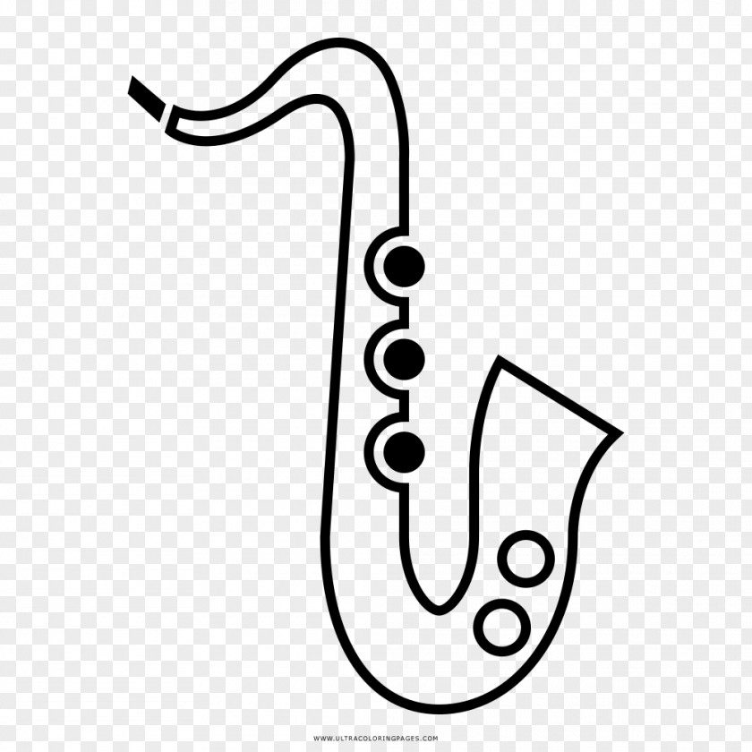 Saxophone Drawing Black And White Painting PNG