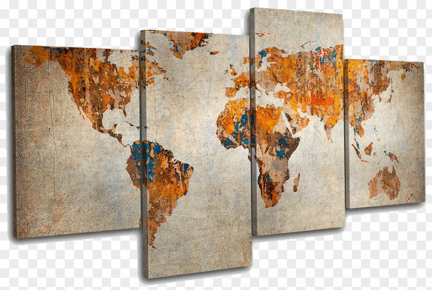 World Map Canvas Print Art PNG
