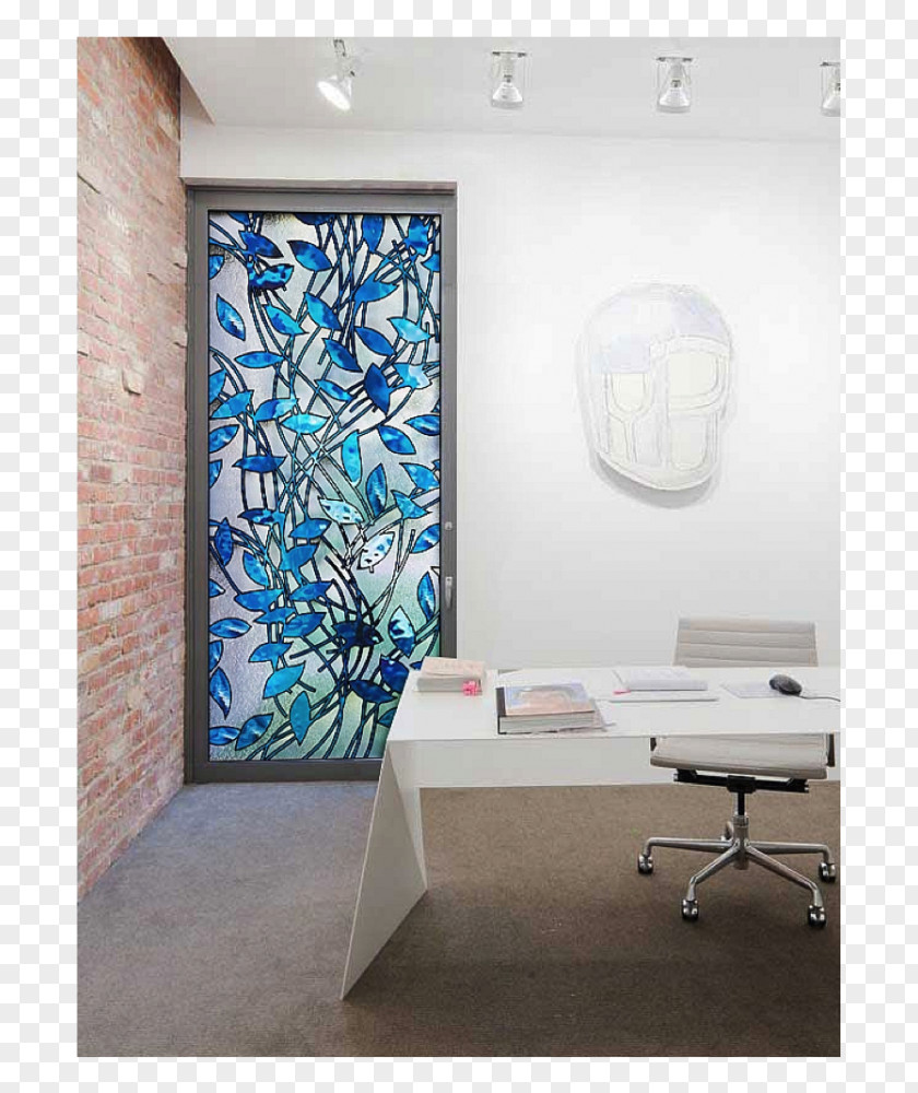 Glass Stained Blue Art PNG
