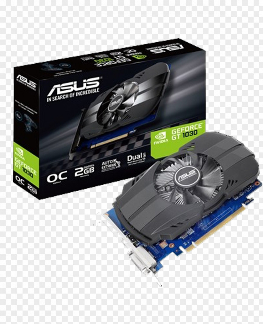 Graphics Card Cards & Video Adapters NVIDIA GeForce GT 1030 GDDR5 SDRAM ASUS GT1030-2G-BRK 2GB Hardware/Electronic PNG