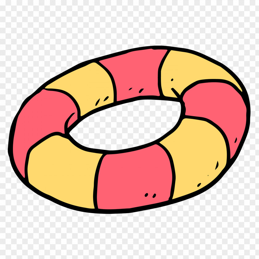 Striped Swim Ring Yellow Pink PNG