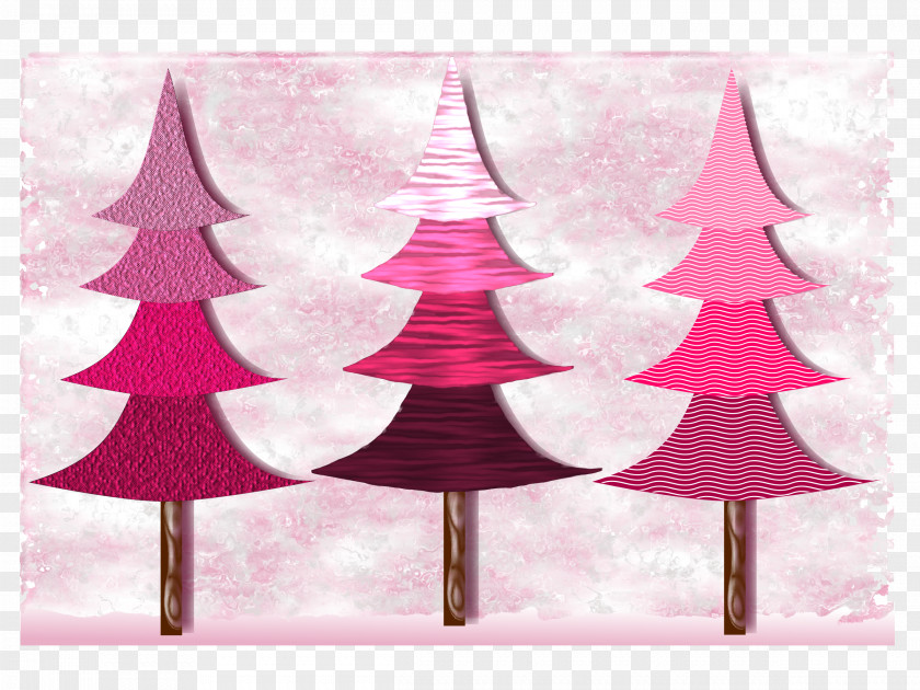 Pink Tree Christmas Clip Art PNG