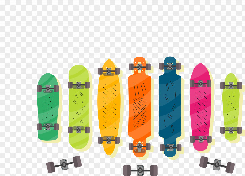 Vector Colored Skateboard Euclidean Download PNG
