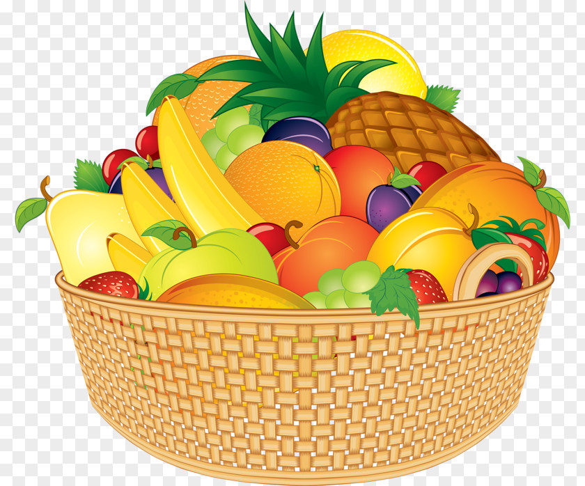 Fruits Basket Of Fruit Cartoon PNG