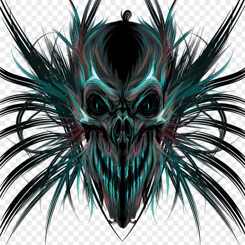 The Vector Is Creepy Euclidean Skull Illustration PNG