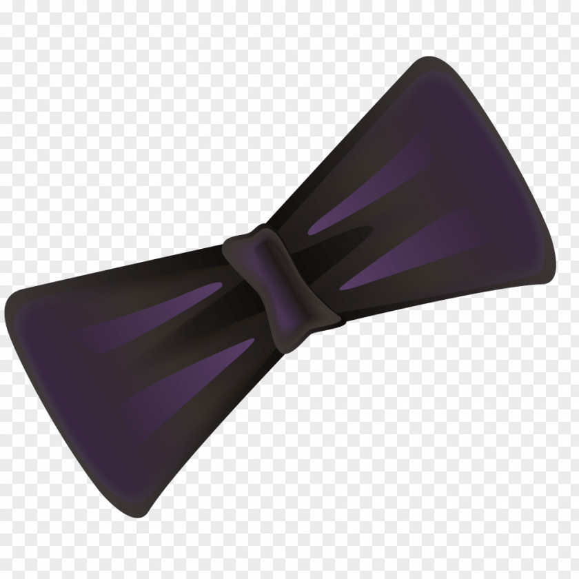 Purple-black Bow Tie Black Shoelace Knot Necktie PNG