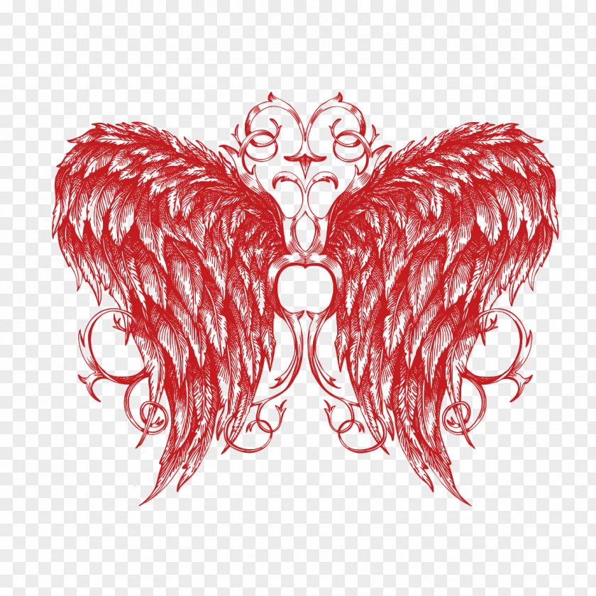 Red Wings Element Printing Drawing PNG