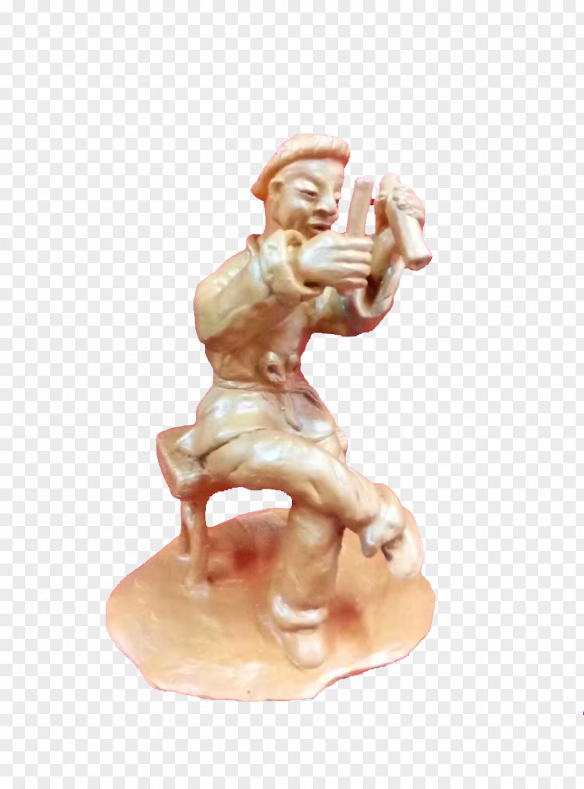 Clay Knocked Bamboo Musicians Sculpture Figurine Intangible Cultural Heritage Culture PNG