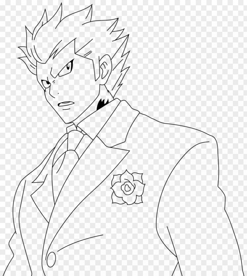Fairy Tail Elfman Strauss Line Art Drawing Sketch PNG