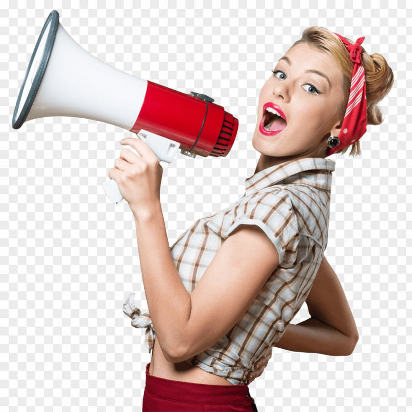 Retro Stock Photography Megaphone Woman Royalty-free PNG