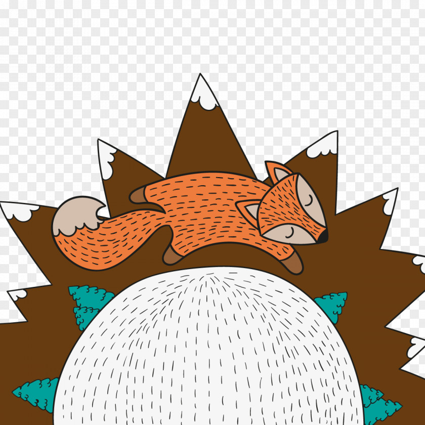 Vector Forest Fox Mr. Drawing New Year Illustration PNG