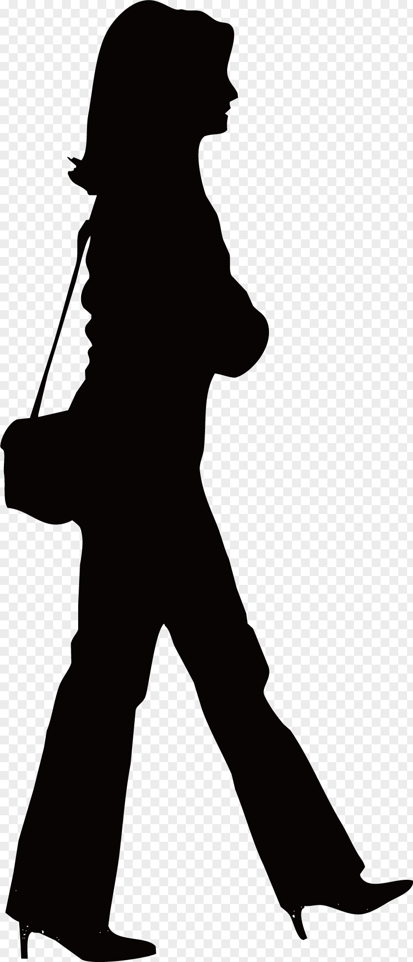 Shopping Woman Silhouette Walking Icon PNG