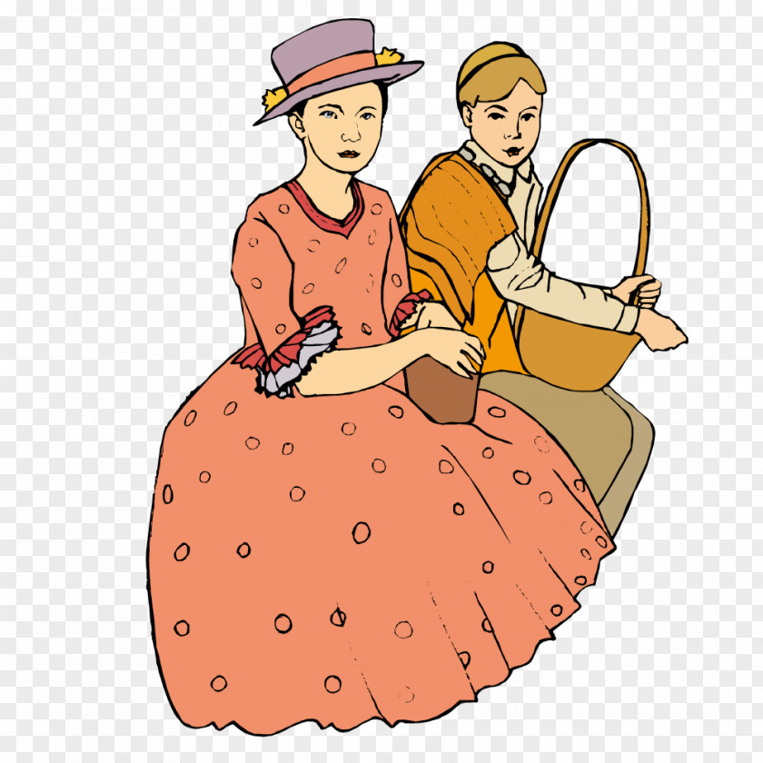 The Woman Sat Down To Rest Illustration PNG