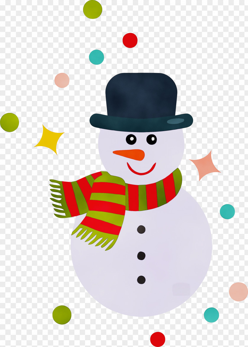 Wet Ink Paint Snowman PNG