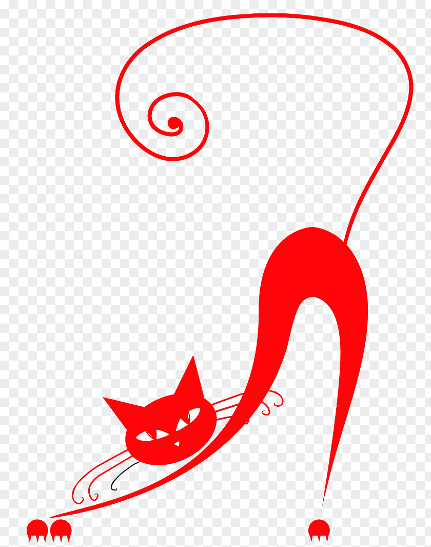 Line Art Cat Kitten Cartoon PNG