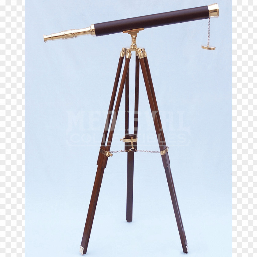 Brass Telescope Floor Tripod Metal PNG