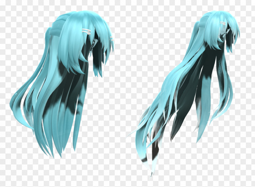 Hair Long Digital Art Blue PNG