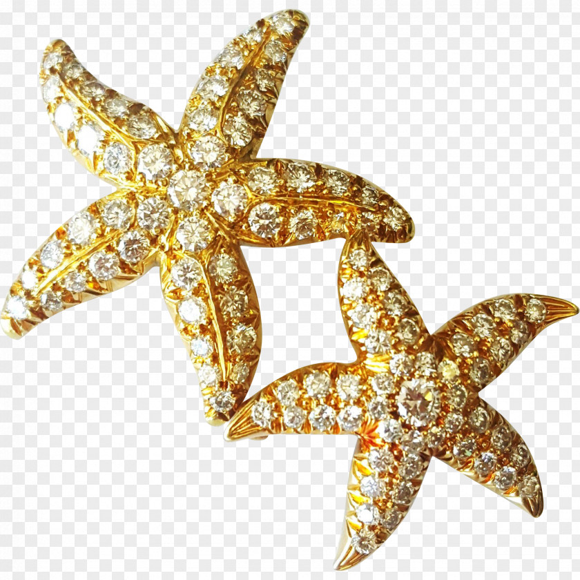 Starfish Brooch Jewellery Gold Carat PNG