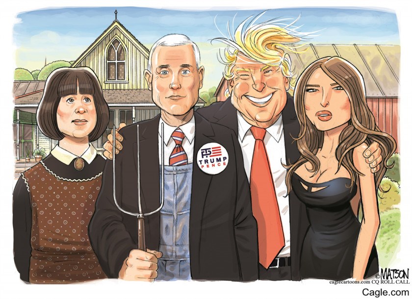 American Gothic Cliparts United States Donald Trump Republican National Convention Cartoon PNG