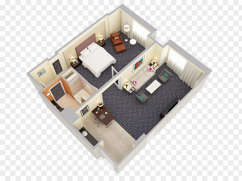 House 3D Floor Plan Design PNG