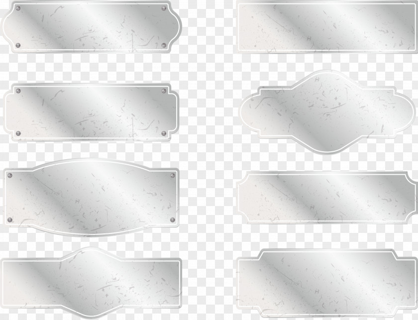 Metal Silver Sign Plate PNG