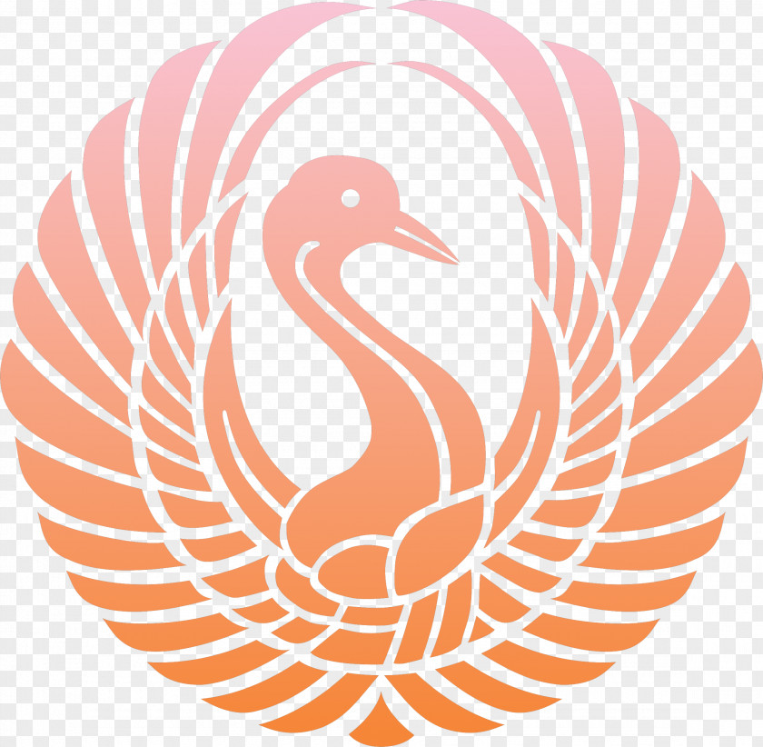 Vektor Japan Red-crowned Crane Symbol PNG