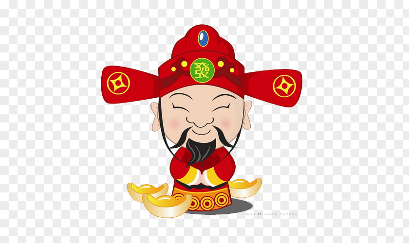 Baoquan God Of Wealth Caishen Chinese New Year Cartoon PNG