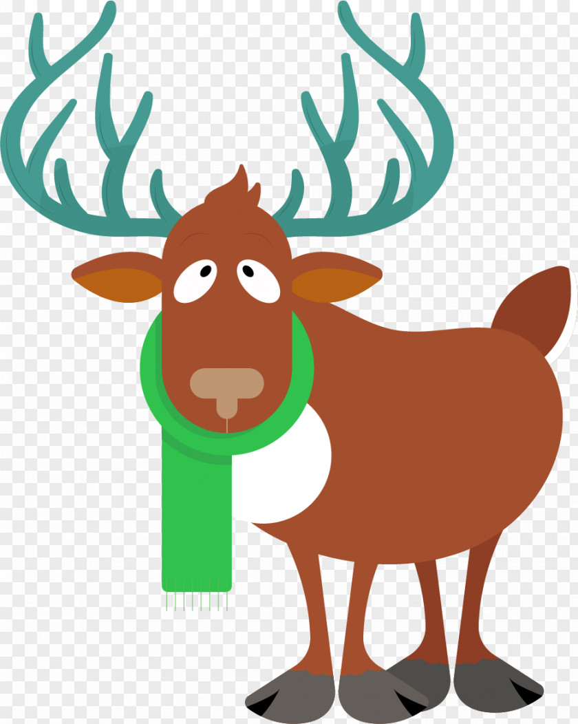 Elk Reindeer Christmas Day Cartoon Santa Claus Image PNG