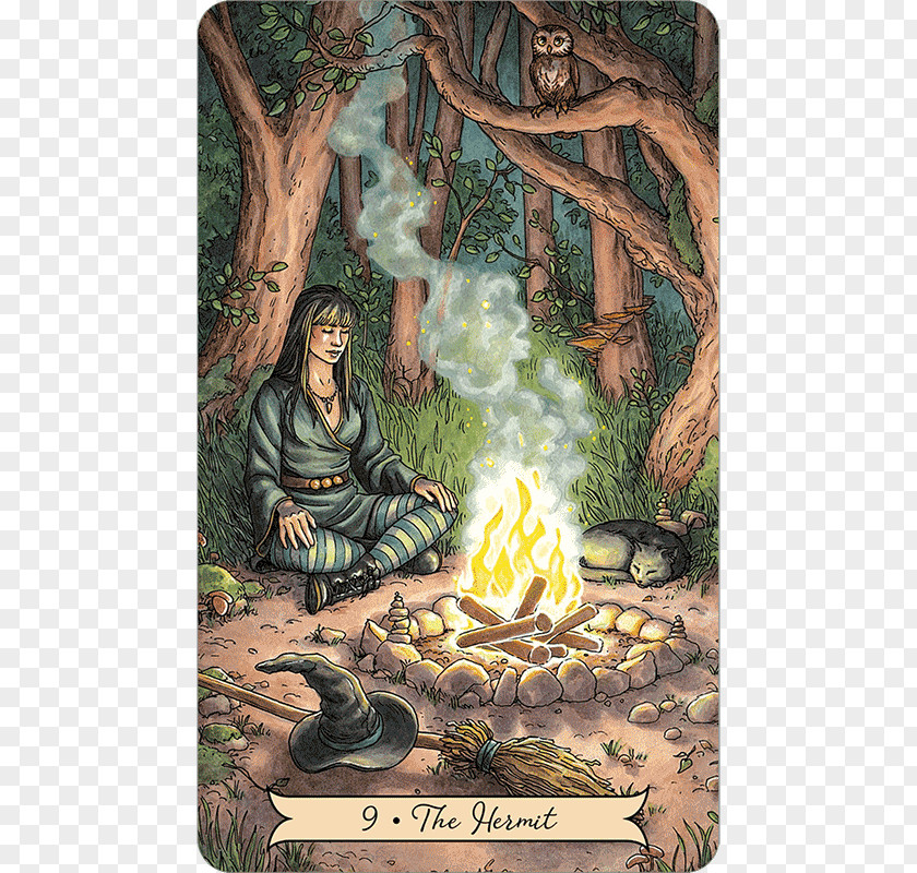 Hermit Everyday Witch Tarot The Witchcraft Playing Card PNG