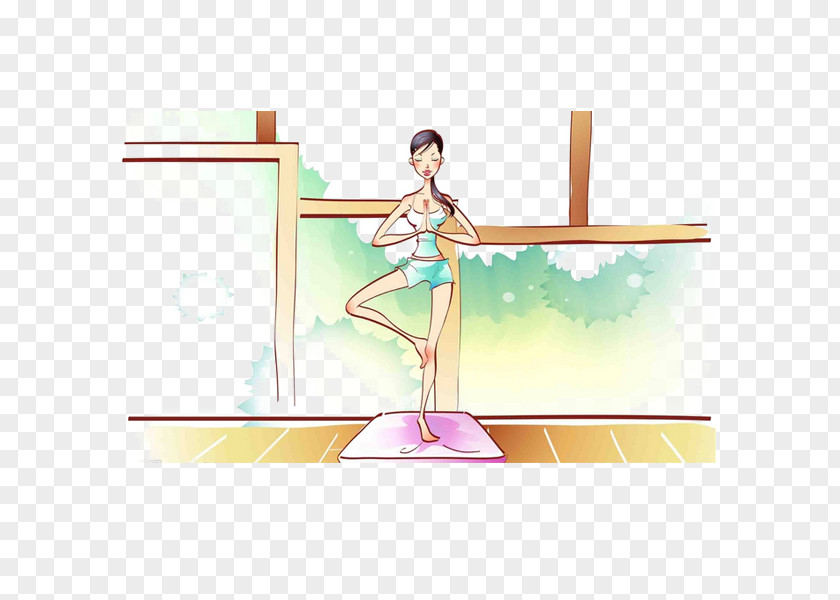 Sport Yoga Cartoon Beauty 8 Drawing PNG