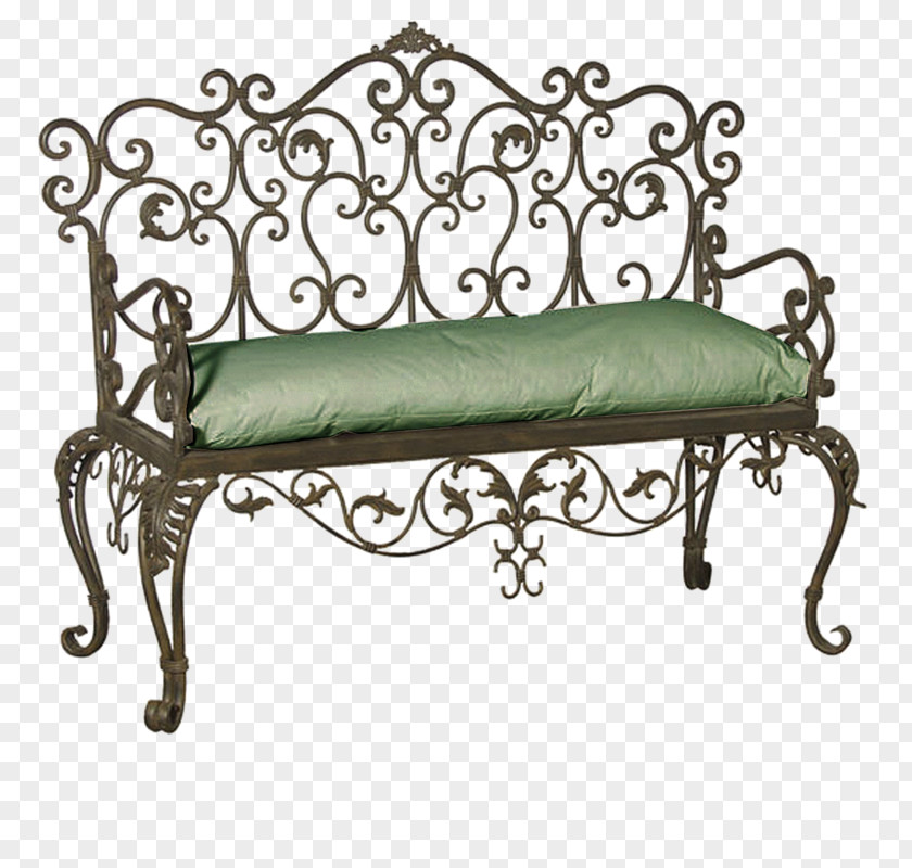 Chair Bench Wrought Iron Garden Furniture PNG