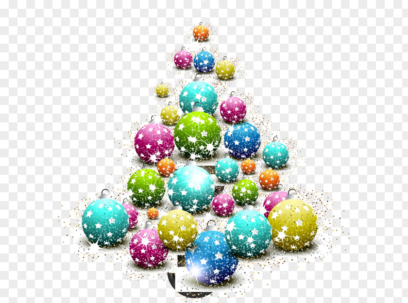 Fantasy Ball Pattern Christmas Tree Ornament Card PNG