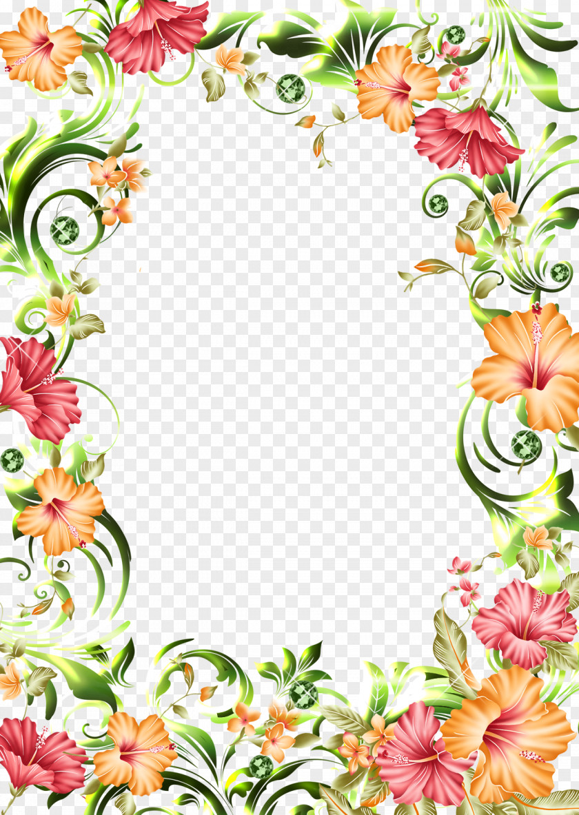 Hibiscus Frame Flower PNG