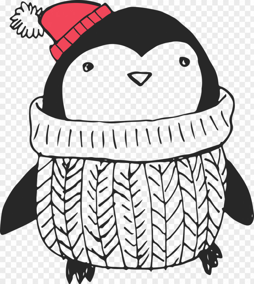 Penguin Clip Art Cartoon Black And White Image PNG