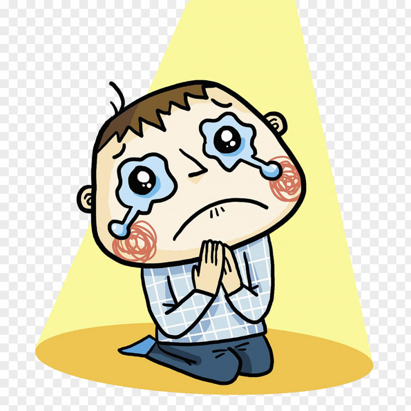 Sad Child Kneeling Cartoon U8deau62dc PNG
