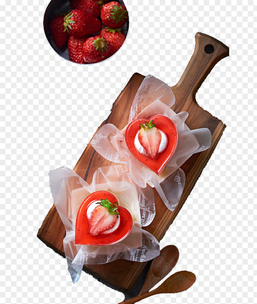 Heart-shaped Strawberry Cake Milkshake Fruitcake PNG