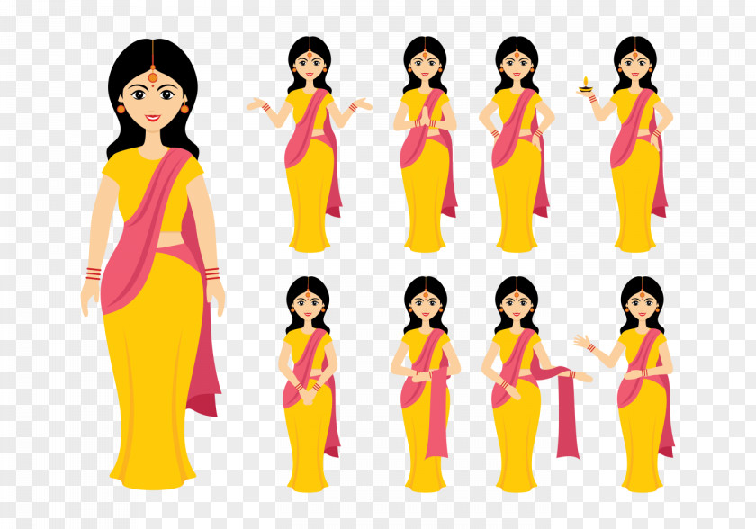 Indian India Woman Clip Art PNG