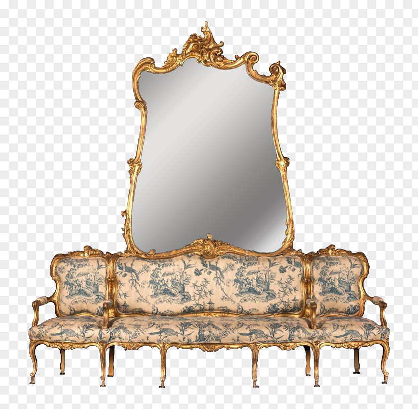 Mirror 19th Century Couch 18th Louis Quinze PNG